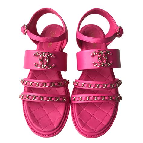 chanel pink wedge shoe|chanel sandals official site.